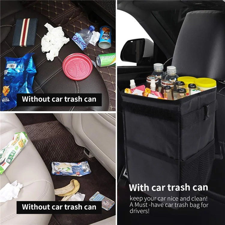 Cubo de basura para coche multiusos de tela Oxford impermeable y plegable para vehículo