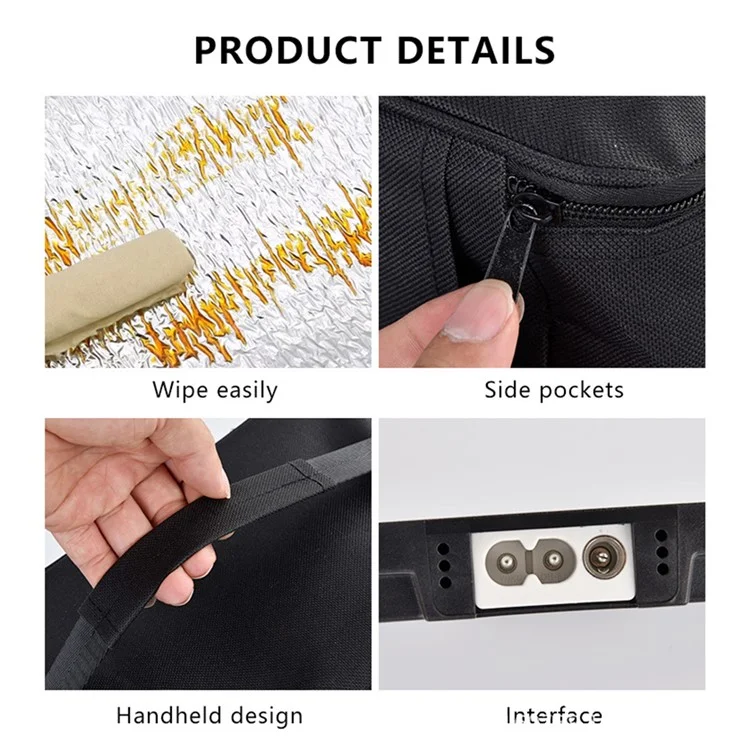 12V Electric Heated Lunch Bag for Travel Camping Oxford Cloth Insulated Food Warmer - US Plug