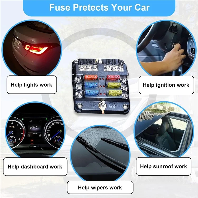 180Pcs Car Fuse Assortment Kit Mini  /  Standard  /  Micro Zinc Blade Fuses With Puller Tool and Storage Box