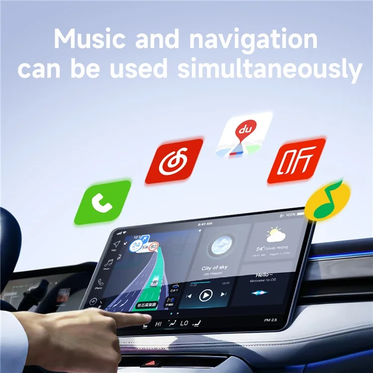 Adaptador sem fio CarPlay 348 para iPhone Converta com fio para sem fio Compatível com carros com CarPlay integrado - Preto