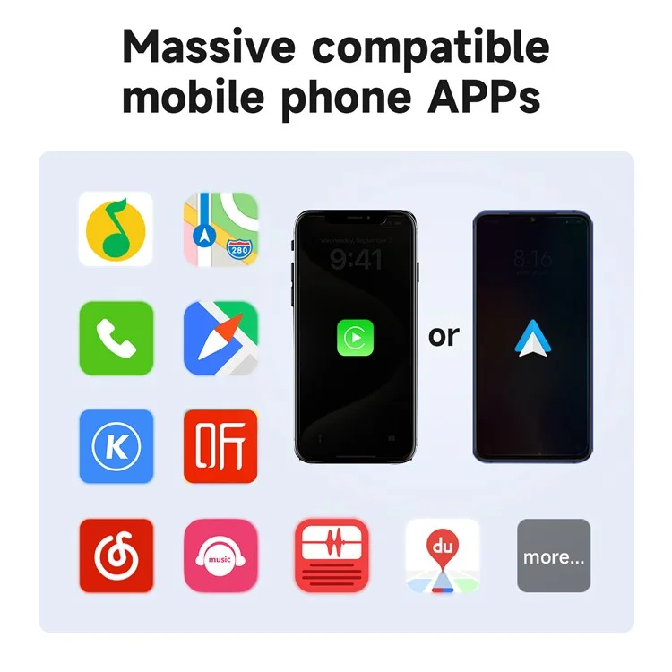 Adaptador sem fio CarPlay 348 para iPhone Converta com fio para sem fio Compatível com carros com CarPlay integrado - Preto