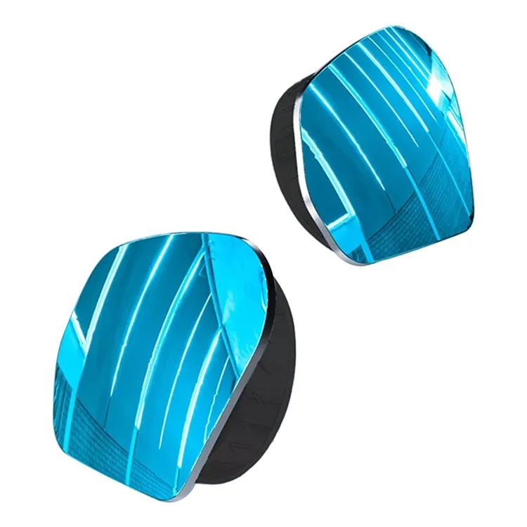 2 pièces de miroir de rétroviseur de voiture, angle mort auxiliaire à 360 degrés, angle large HD sans cadre - Noir