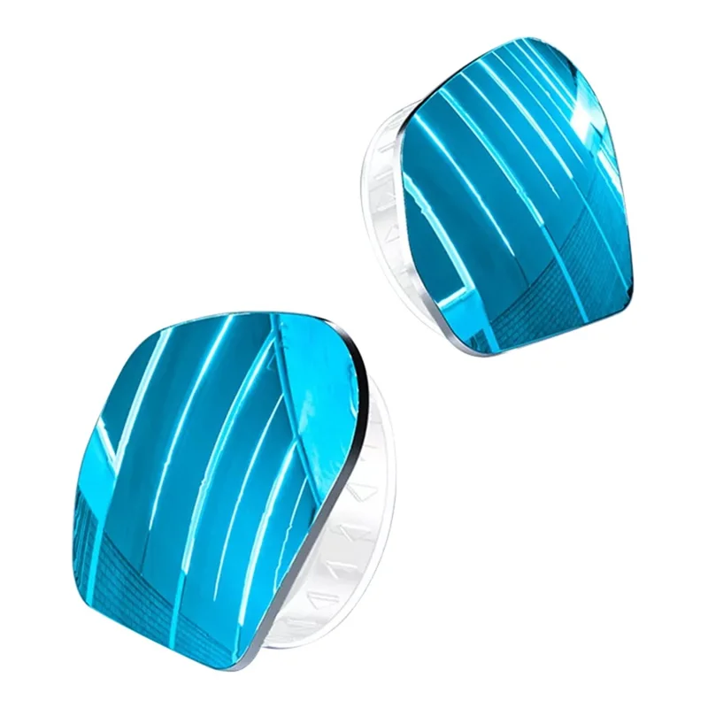 2Pcs Car Rearview Mirror Blind Spot Auxiliary 360 Degree Wide Angle Frameless HD Reflector - White