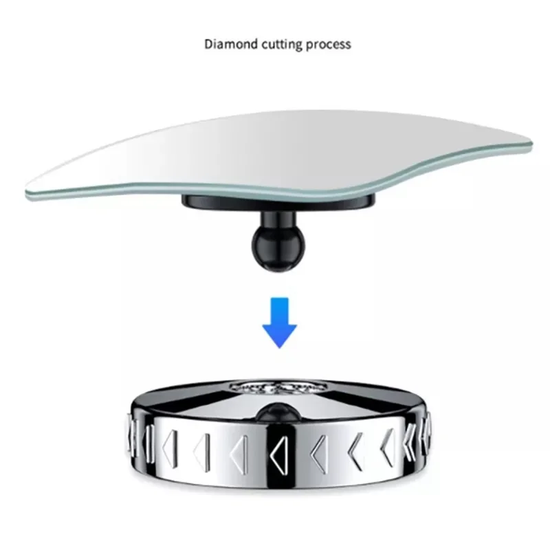 2Pcs Car Rearview Mirror Blind Spot Auxiliary 360 Degree Wide Angle Frameless HD Reflector - White