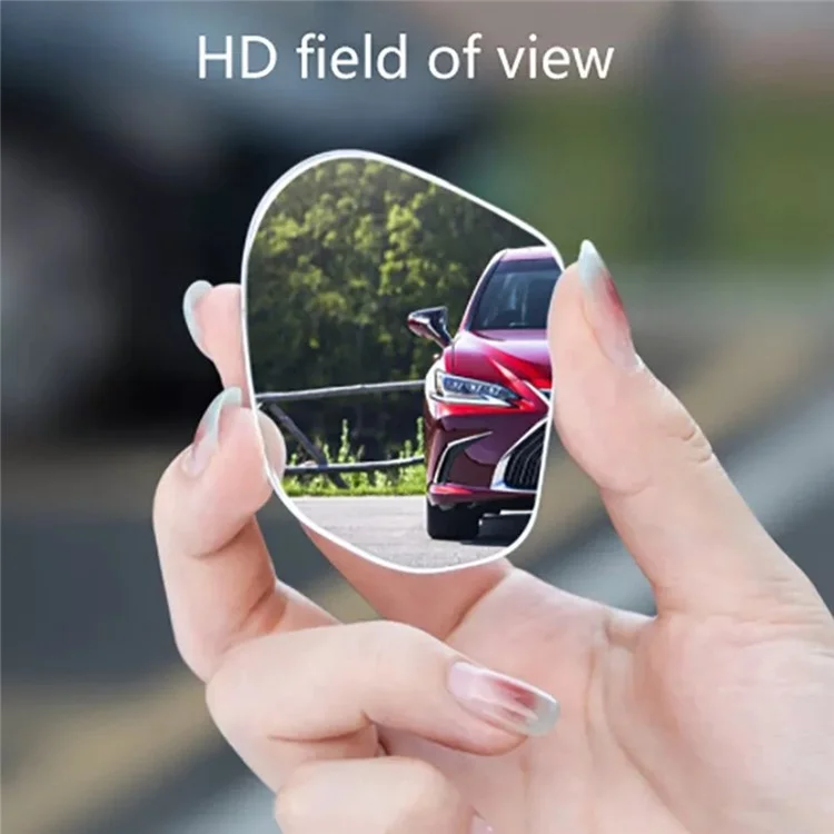 2 Pièces de Miroir Auxiliaire à Angle Large de 360 Degrés Sans Cadre HD pour Angle Mort de Rétroviseur de Voiture - Argent