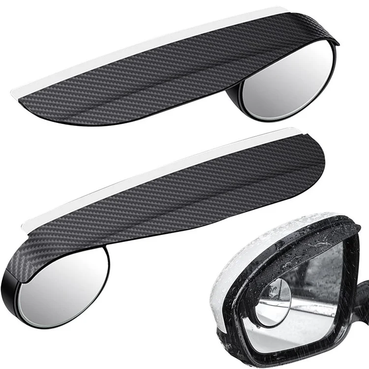 2 miroirs de point aveugle pour voiture, réglables à 360 degrés, avec pare-pluie