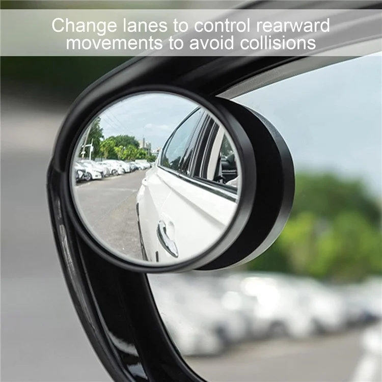 2 miroirs de point aveugle pour voiture, réglables à 360 degrés, avec pare-pluie