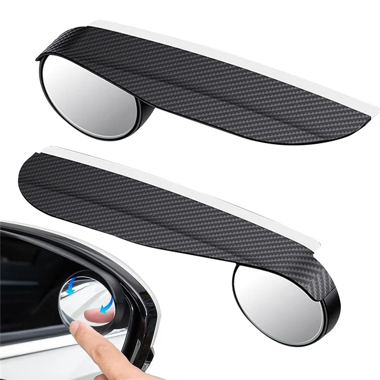 2 miroirs de point aveugle pour voiture, réglables à 360 degrés, avec pare-pluie