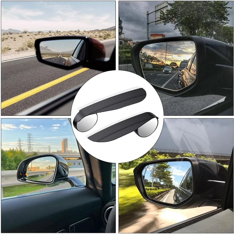 2 miroirs de point aveugle pour voiture, réglables à 360 degrés, avec pare-pluie