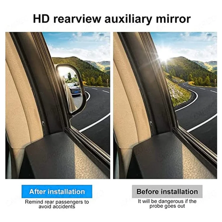 Espejo retrovisor exterior de ángulo amplio para punto ciego lateral del coche para pasajeros del asiento trasero