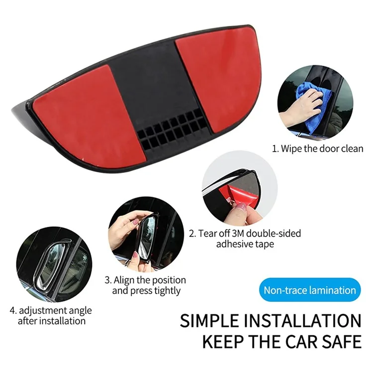 Espejo retrovisor exterior de ángulo amplio para punto ciego lateral del coche para pasajeros del asiento trasero