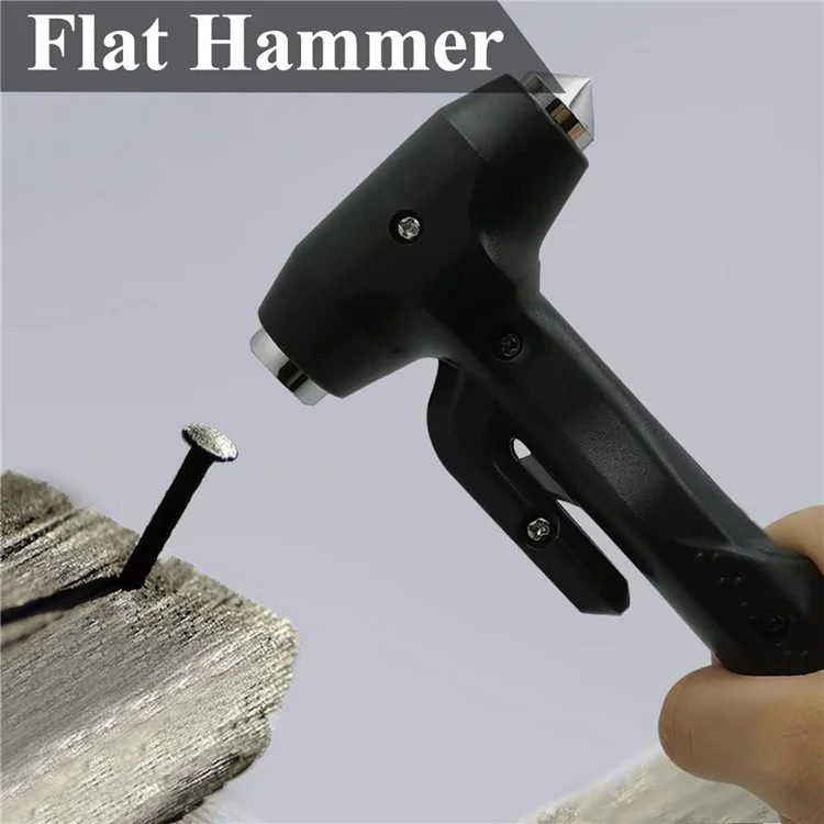 Car Safety Hammer with Seat Belt Cutter Window Breaker Long Handle Emergency Escape Tool - Red