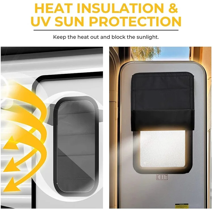 RV Door Window Shade Foldable Blackout Cover Privacy Protection Curtain for Camper Trailer