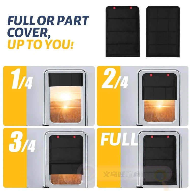 RV Door Window Shade Foldable Blackout Cover Privacy Protection Curtain for Camper Trailer