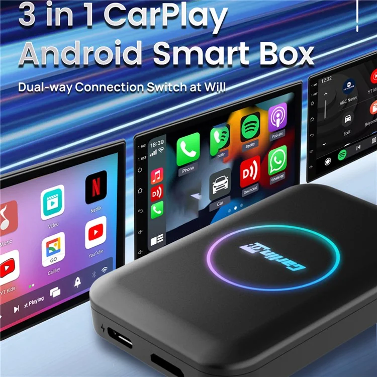 CARLINKIT Tbox-LITE S 2+16G Wireless CarPlay Android Auto Adapter Video Music Bluetooth-compatible Call Dongle
