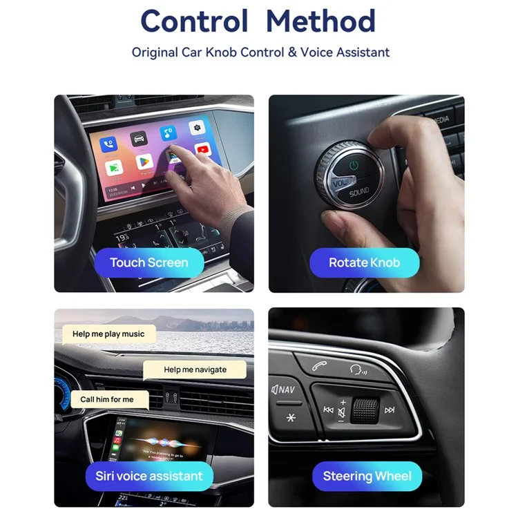 CARLINKIT Tbox-LITE S 2+16G Wireless CarPlay Android Auto Adapter Video Music Bluetooth-compatible Call Dongle