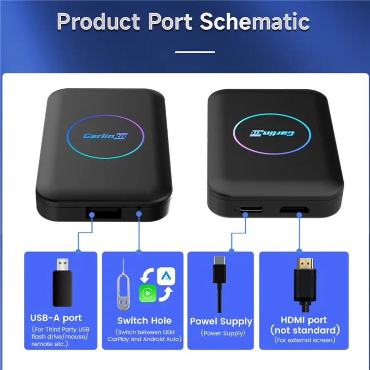 CARLINKIT Tbox-LITE S 2+16G Wireless CarPlay Android Auto Adapter Video Music Bluetooth-compatible Call Dongle