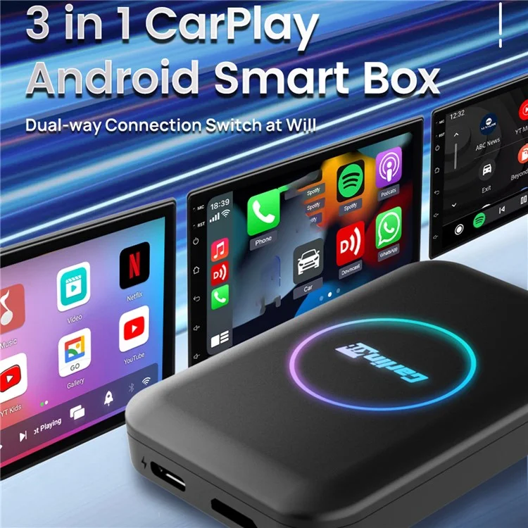 CARLINKIT CPC200-TBOX-LITE S Adaptador Sem Fio CarPlay Android Auto Smart Box, 4G + 32G