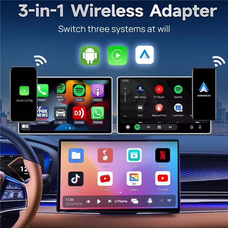 CARLINKIT CPC200-TBOX-LITE S Adaptador Sem Fio CarPlay Android Auto Smart Box, 4G + 32G