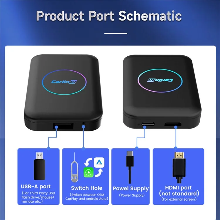 CARLINKIT CPC200-TBOX-LITE S Adaptador Sem Fio CarPlay Android Auto Smart Box, 4G + 32G