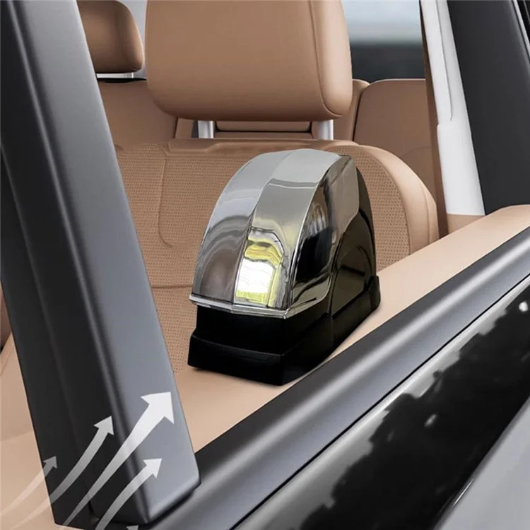 Car Door Ashtray Portable Cigarette Holder with Lid Removable Liner Ashtray - Black  /  Silver