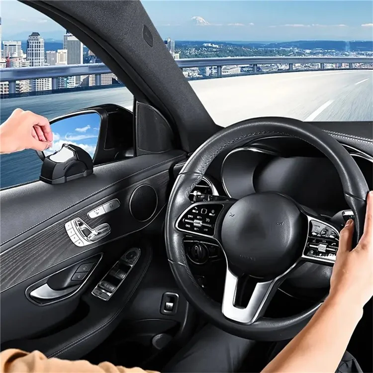 Car Door Ashtray Portable Cigarette Holder with Lid Removable Liner Ashtray - Black  /  Silver