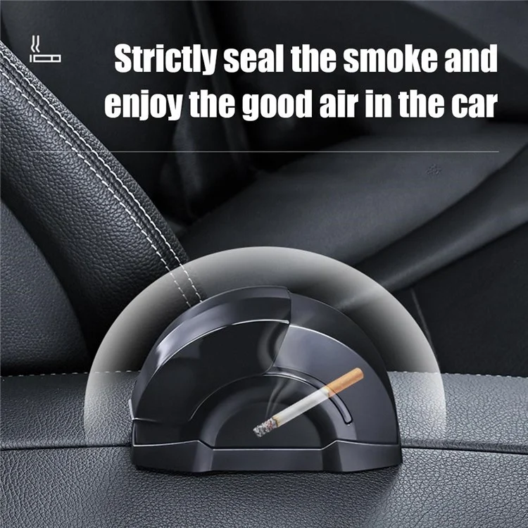 Car Door Ashtray Portable Cigarette Holder with Lid Removable Liner Ashtray - Black  /  Silver