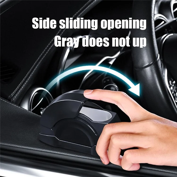 Car Door Ashtray Portable Cigarette Holder with Lid Removable Liner Ashtray - Black  /  Silver
