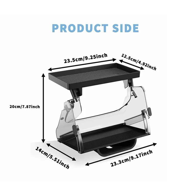 For Tesla Model Y / 3 Under Screen Magnetic Storage Box Center Console Organizer Tray for Phone Keys - Black+White / Size S