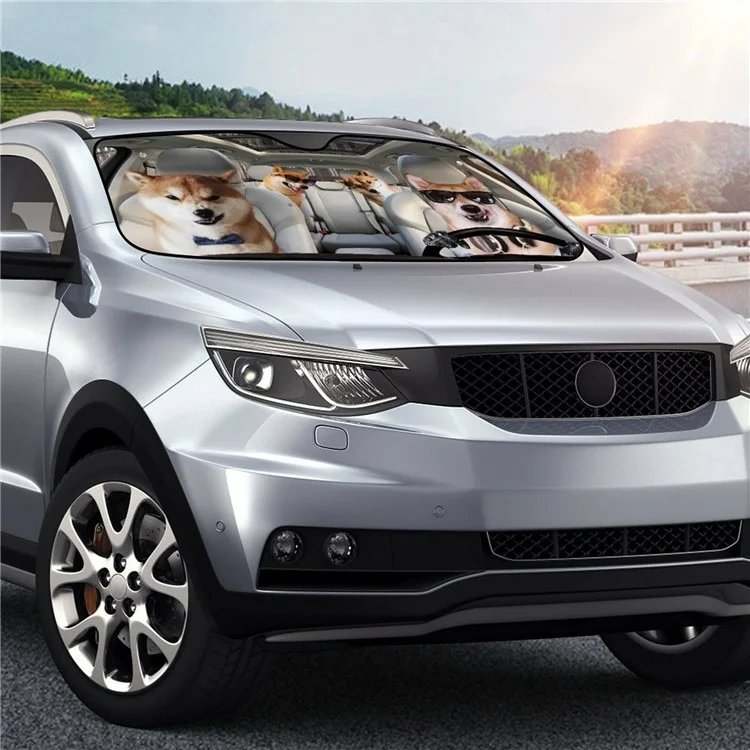 137 x 70cm UV Protection Car Windshield Sun Shade Universal Front Window Sunshield - Black Cat