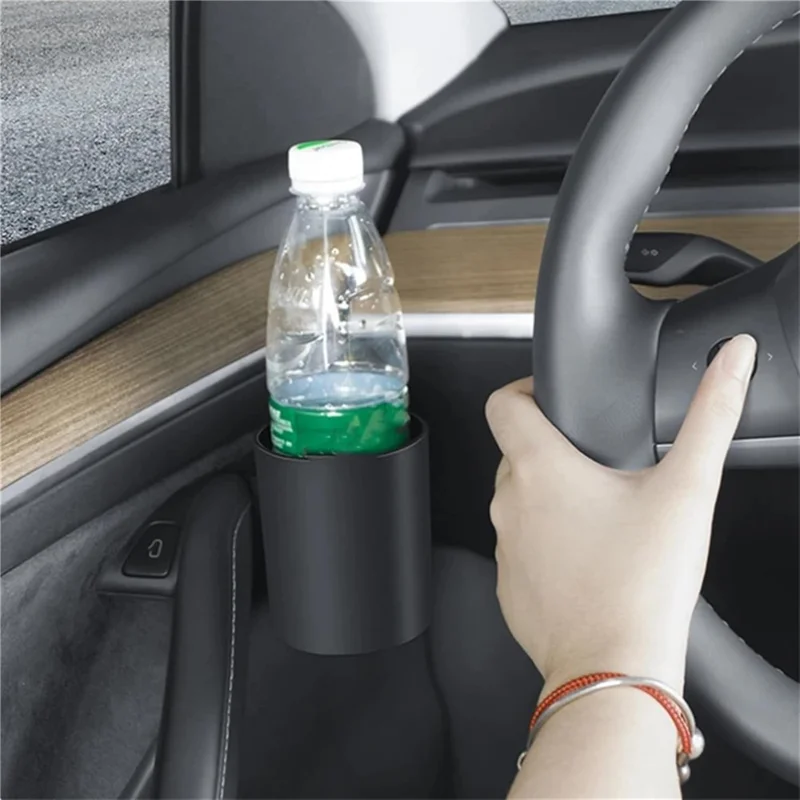 2Pcs / Set For Tesla Model Y / 3 Car Door Cup Holder Auto Interior Door Mount Drink Bracket