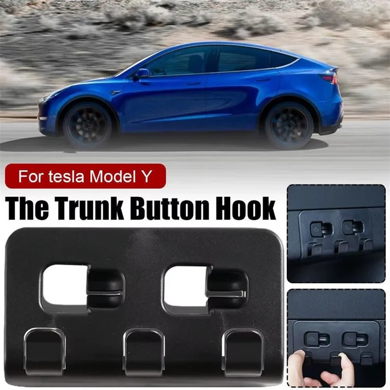For Tesla Model Y 2021 - 2023 Car Trunk Organizer Hook Sundries Storage Bag Umbrella Hanger