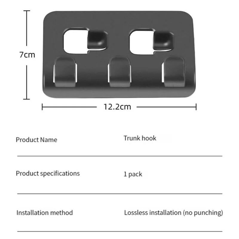 For Tesla Model Y 2021 - 2023 Car Trunk Organizer Hook Sundries Storage Bag Umbrella Hanger