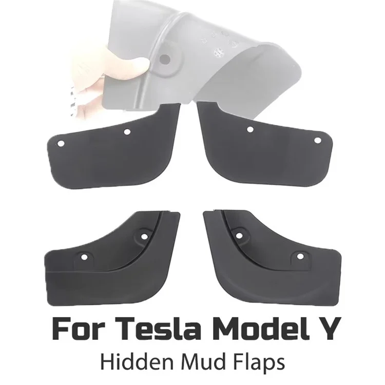 4 шт. / Комплект Для Tesla Model Y 2021 - 2023 Брызговики из ТПЭ Передние и Задние Защитные Экраны