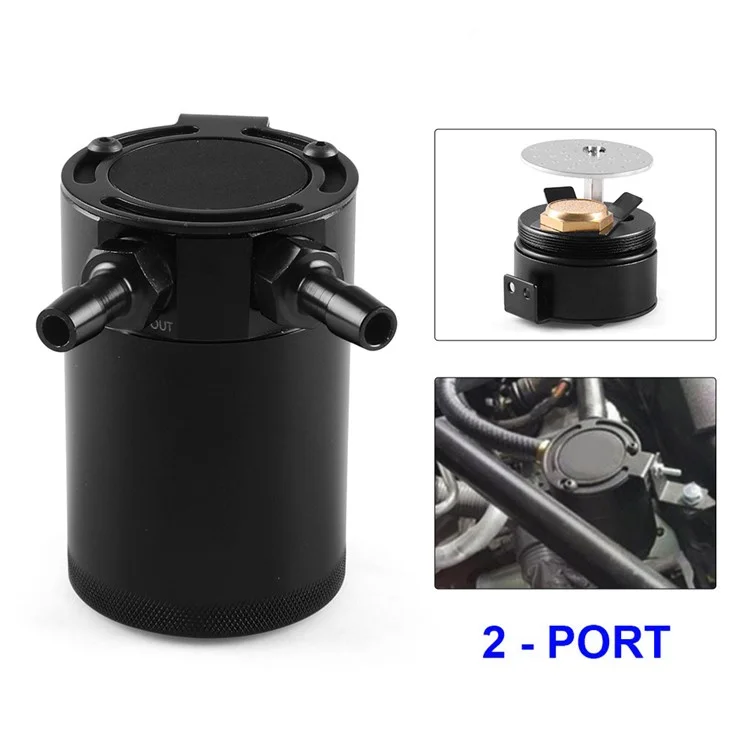 BX101669 Auto Universal 2-Port Kompaktes gedämpftes Ölabscheider - Schwarz