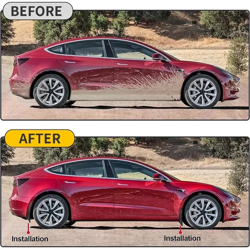 4Pcs / Set For Tesla Model 3 2024 Mud Fenders TPE Front and Rear Replacement Splash Guards