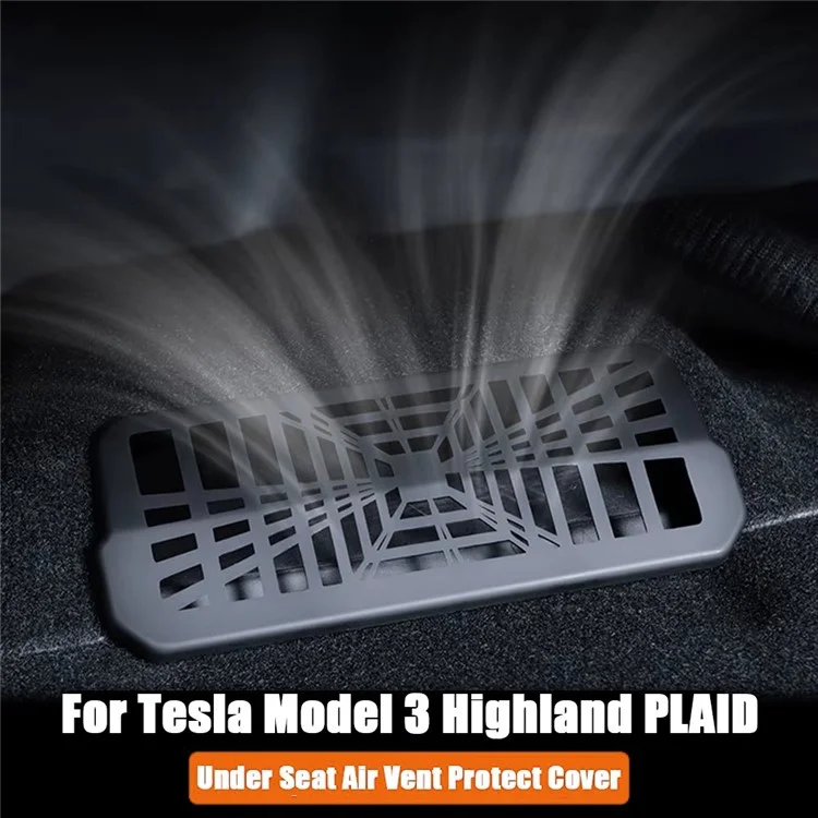 2er-Set für Tesla Model Y Luftauslass-Abdeckung unter dem Sitz Kunststoff-Luftauslass-Staubschutzschild