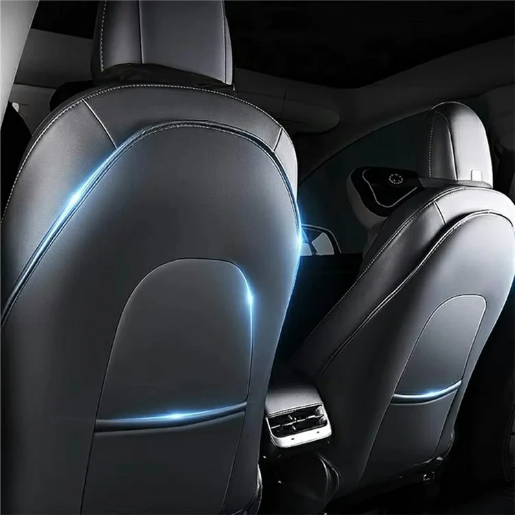 2Pcs For Tesla Model Y  /  3 Highland Seat Back Protector Kick Mat Car Interior Rear Seat Cover - Single Pocket