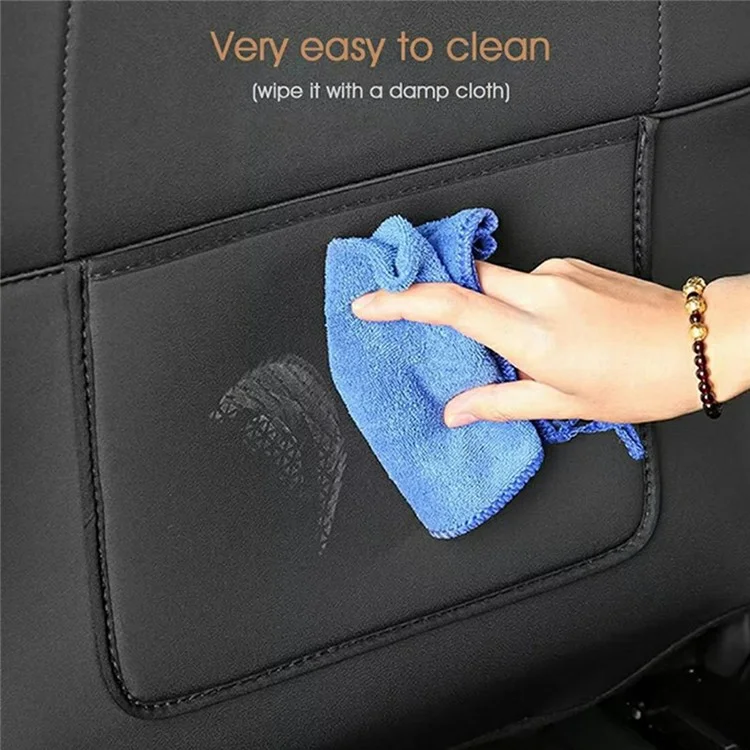 2Pcs For Tesla Model Y  /  3 Highland Seat Back Protector Kick Mat Car Interior Rear Seat Cover - Single Pocket