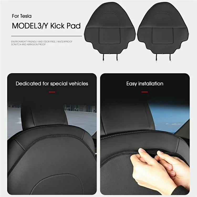 2Pcs For Tesla Model Y  /  3 Highland Seat Back Protector Kick Mat Car Interior Rear Seat Cover - Single Pocket