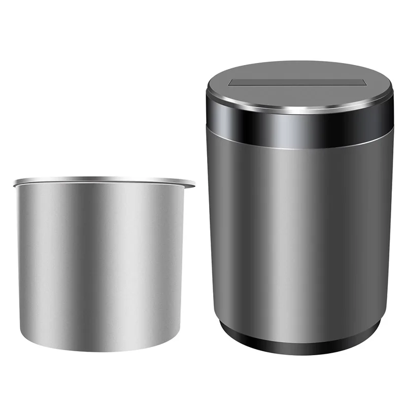 Infrared Sensor Smart Auto Open / Close Aluminum Alloy Car Ashtray with Built In LED Light - Grey