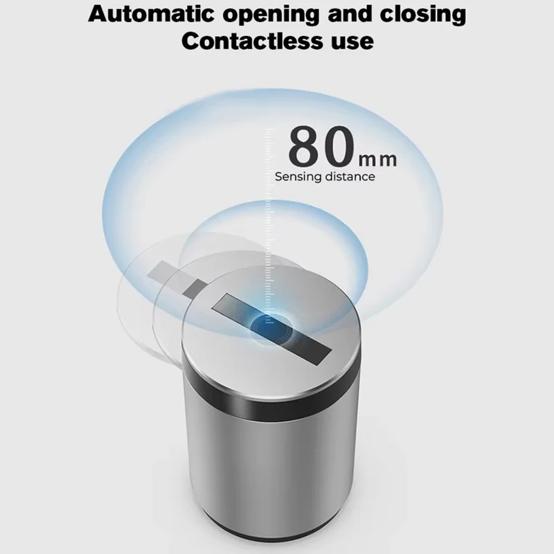 Infrared Sensor Smart Auto Open / Close Aluminum Alloy Car Ashtray with Built In LED Light - Grey