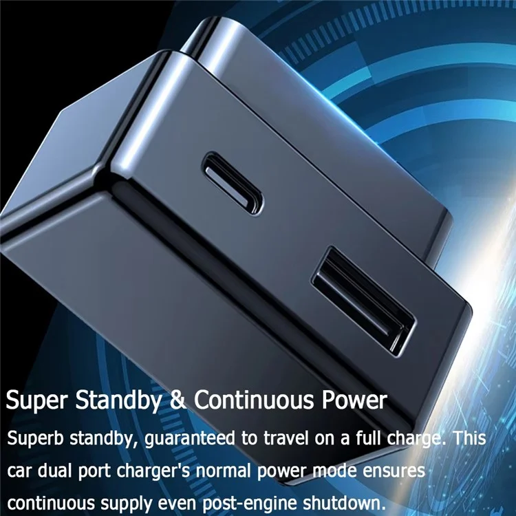 For Tesla Model 3  /  Y OBD Car Charger Dual Port Hidden PD Fast Charging Expansion Dock