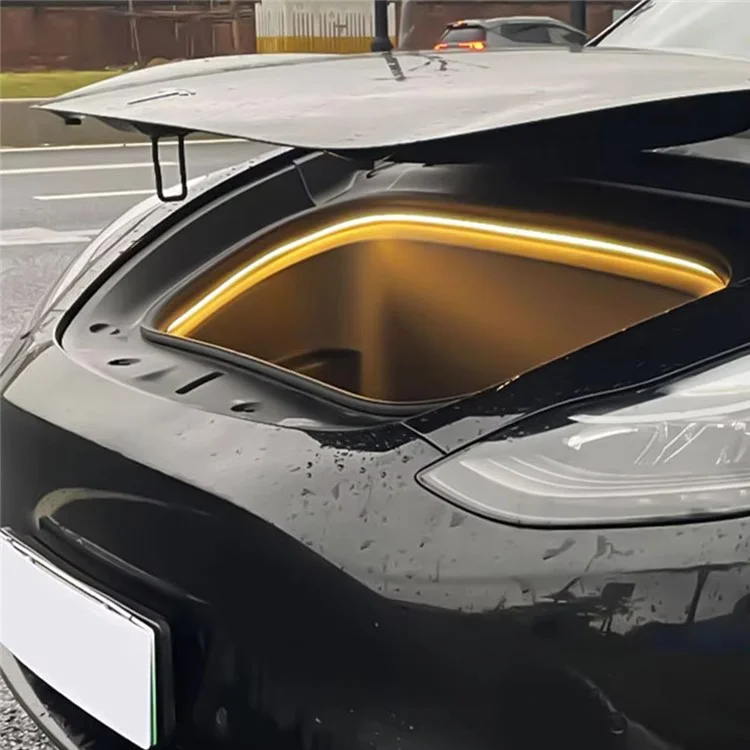 For Tesla Model 3  /  Y 2021 - 2024 Front Trunk LED Light Strip Ambient Lighting Waterproof Decorative Lamp - Warm Light