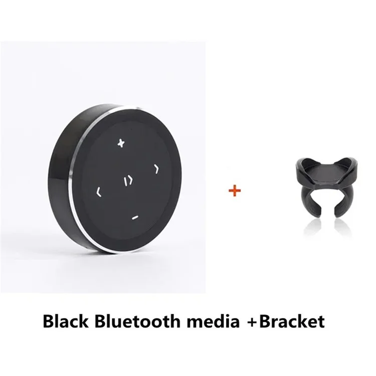 Controle Remoto Bluetooth para Volante de Carro para Música, Telefone e Obturador de Câmera - Prata