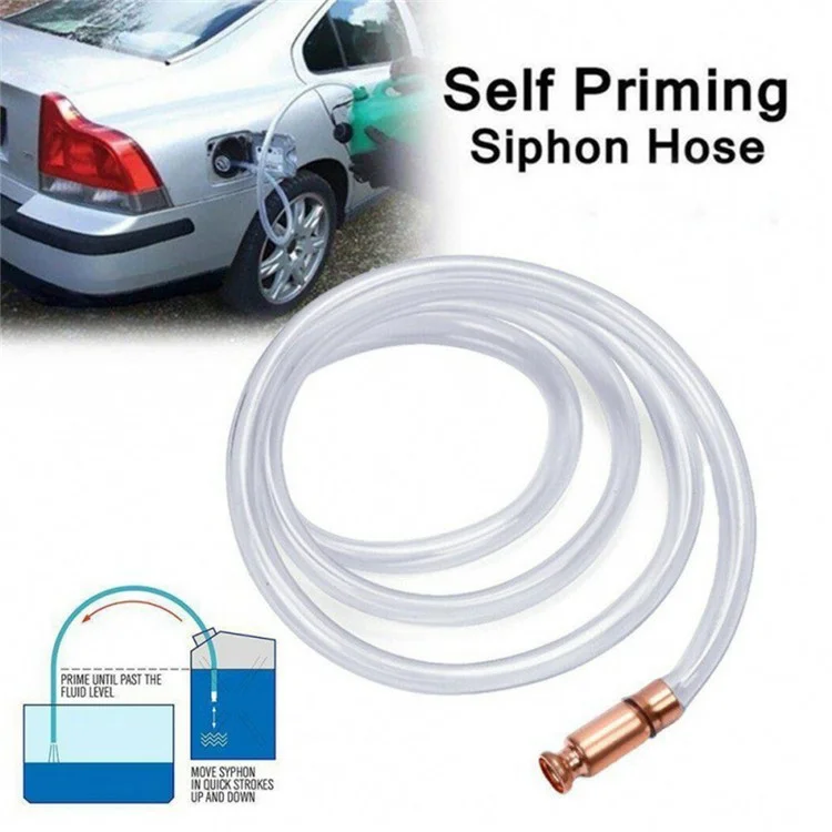 1,8m Siphon-Schlauch Multifunktionale Selbstansaugende Pumpe Kraftstoffübertragungspumpe Siphon für Benzin, Kraftstoff und Wasser
