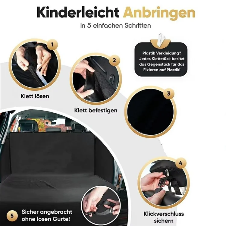SUV-Kofferraumauskleidung Kofferraummatte Wasserdicht Anti-Schmutz Haustierträger Pad Dicke Auto-Hundematte für Kofferraum Schutz - Schwarz