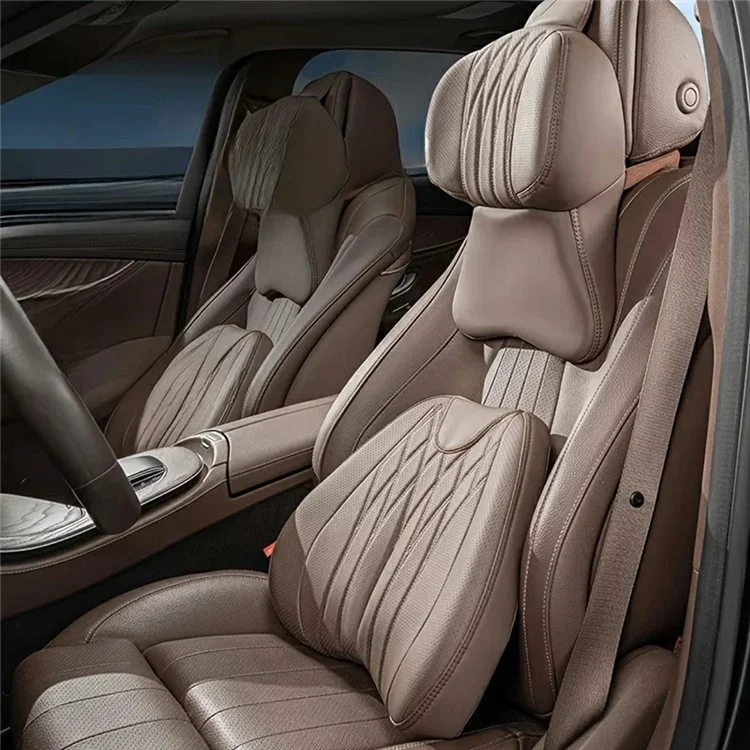Car Headrest Neck Pillow Vehicle Backrest Cushion Universal Protective Pillow Pad For All Seasons Automotive Accessory - Orange