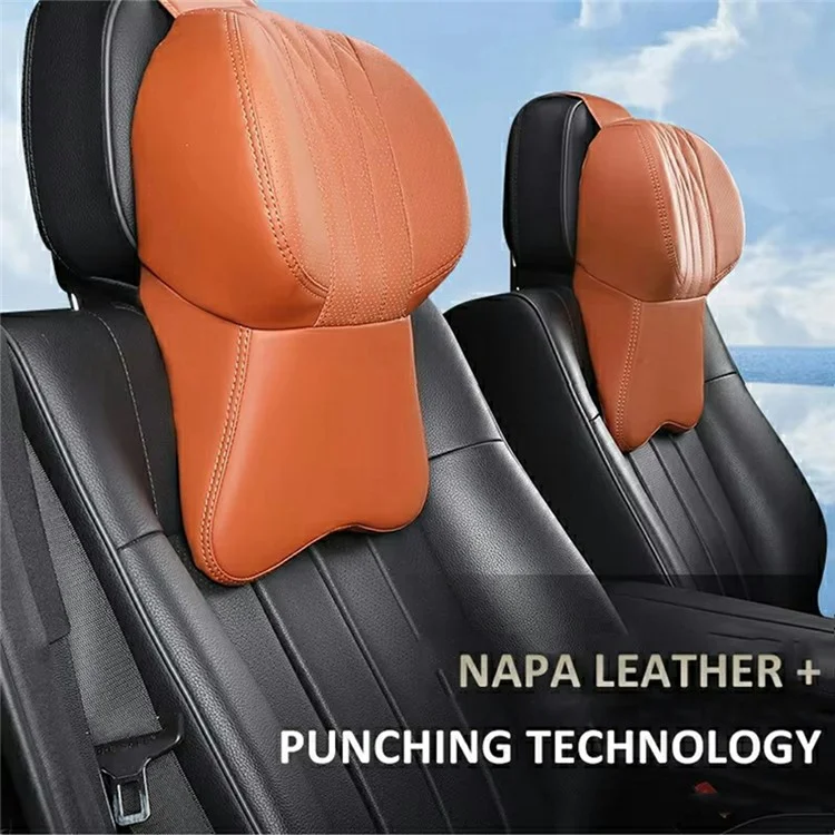 Car Headrest Neck Pillow Vehicle Backrest Cushion Universal Protective Pillow Pad For All Seasons Automotive Accessory - Orange
