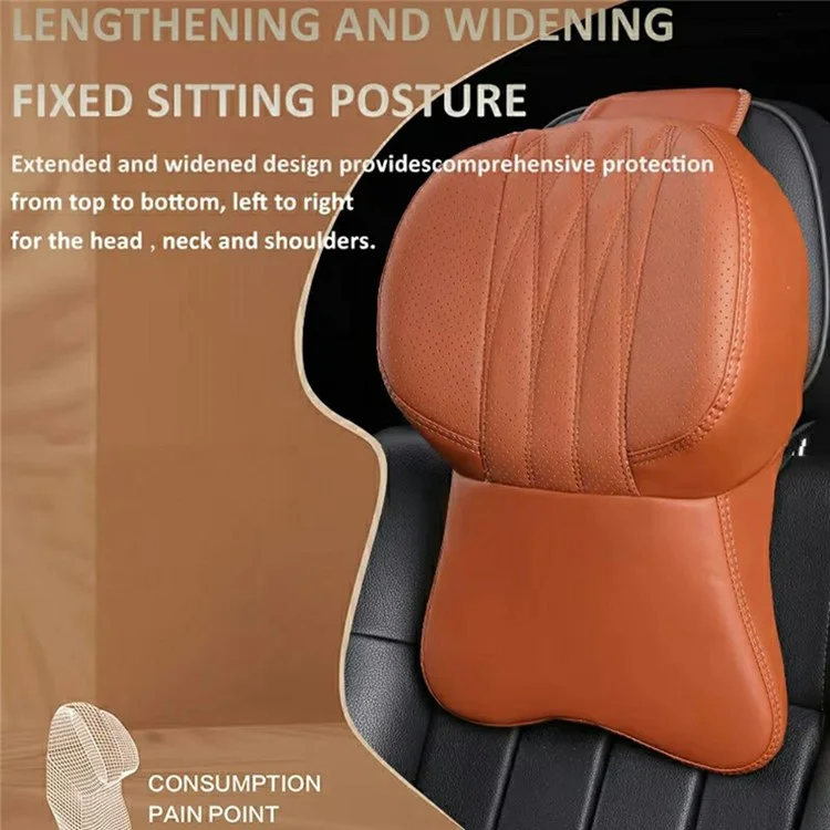 Car Headrest Neck Pillow Vehicle Backrest Cushion Universal Protective Pillow Pad For All Seasons Automotive Accessory - Orange